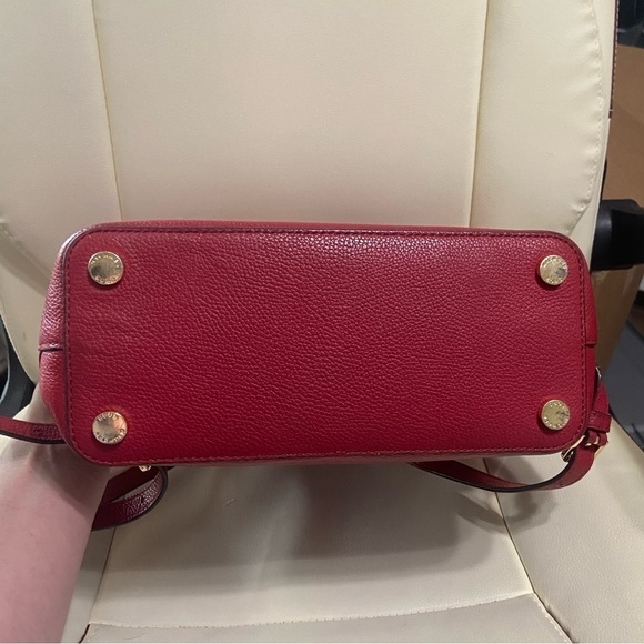 Michael Kors Emmy Dome large red leather backpack with adjustable straps EUC main image 9